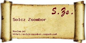 Solcz Zsombor névjegykártya